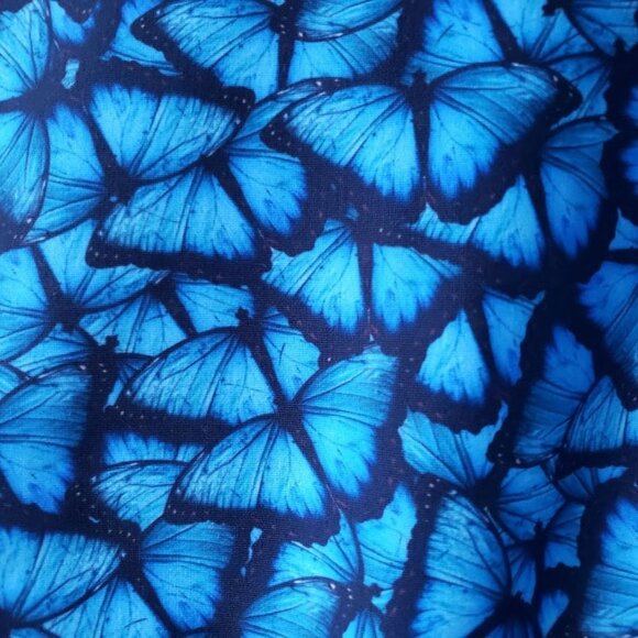 Brittany Allen 1 Piece Blue Butterfly Swimsuit - Picture 5 of 10